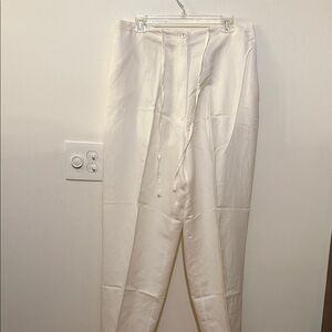 Jennifer Women Ivory Linen-like‎ Drawstring Trousers
